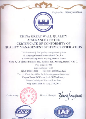 Crane ISO Certificate 